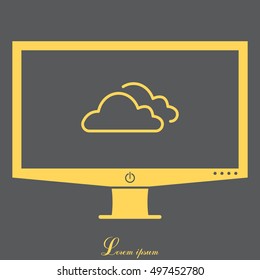 clouds line icon, vector illustration. 