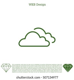 clouds line icon, vector illustration. 