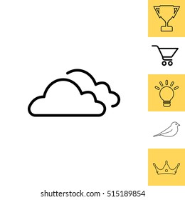 clouds line icon, vector illustration. 