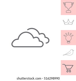 clouds line icon, vector illustration. 