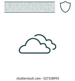 clouds line icon, vector illustration. 