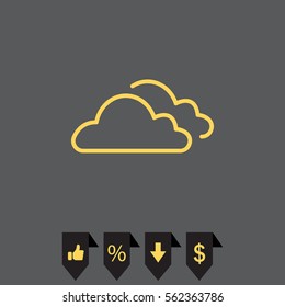 clouds line icon, vector illustration. 