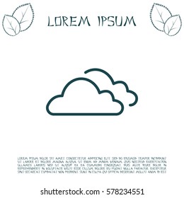 clouds line icon, vector illustration. 