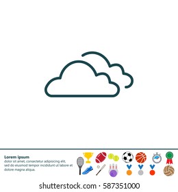 clouds line icon, vector illustration. 