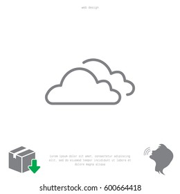 clouds line icon, vector illustration. 