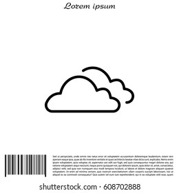 clouds line icon, vector illustration. 
