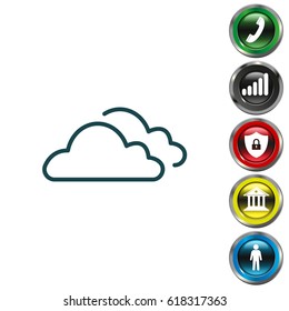 clouds line icon, vector illustration. 
