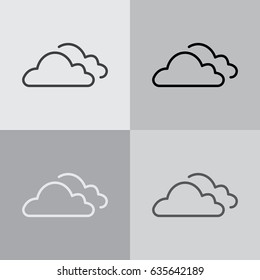 clouds line icon, vector illustration. 
