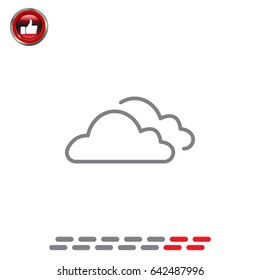 clouds line icon, vector illustration. 