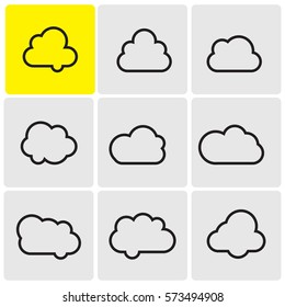 Clouds line icons