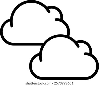 Clouds Line Vector Icon Design