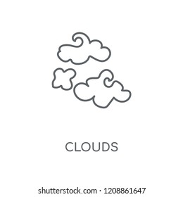 Clouds linear icon. Clouds concept stroke symbol design. Thin graphic elements vector illustration, outline pattern on a white background, eps 10.