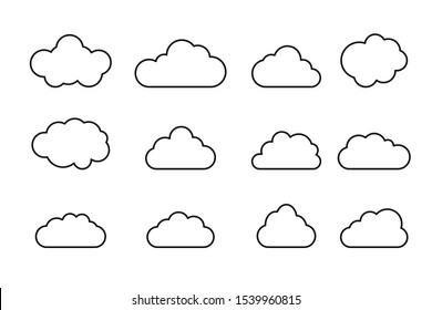 clouds lines collection. icons Vector illustration