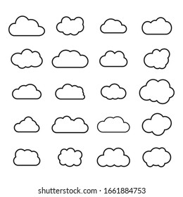 clouds lines collection. icons Vector illustration