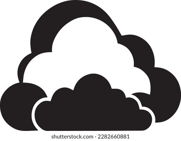 Clouds Logo Monochrome Design Style