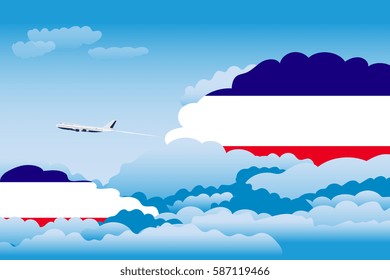 Clouds with Los Altos Flags, Aeroplane Flying