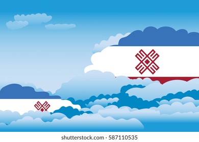 Clouds with Mari El Flags