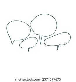 nubes mensajes vectoriales boceto simple ilustración de línea dibujada a mano aislado símbolo de signo abstracto imagen de clip