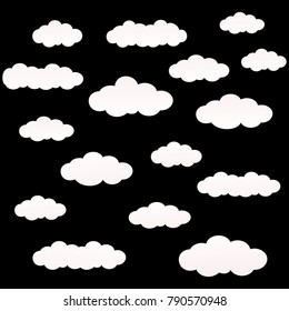 clouds in the mist,the clouds on black background,vector illustration