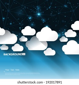 Clouds and Molecular Pattern Background