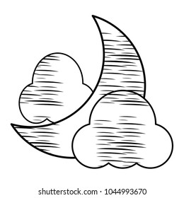 Clouds and moon icon