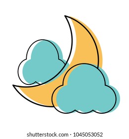 Clouds and moon icon