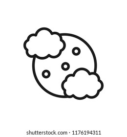clouds with the moon line icon