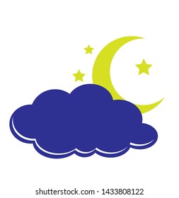 clouds and moon, vector icons
