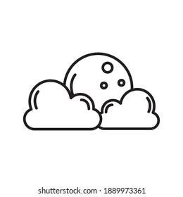 nubes con diseño de ilustración vectorial de estilo de línea meteorológica lunar
