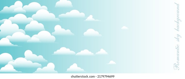 Clouds  morning romantic sky background. Horizontal vector illustration.