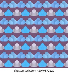 The clouds. A mosaic of geometric figures. Seamless pattern. Design with manual hatching. Textile. Ethnic boho ornament. Vector illustration for web design or print.