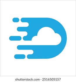 clouds moving in blue liquid logo vector
