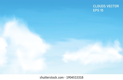 Wolken auf blauem Hintergrund. Vektorgrafik