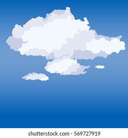 Clouds on blue sky Backgrounds. Vector illustration 