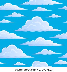 Clouds on blue sky seamless background 1 - eps10 vector illustration.