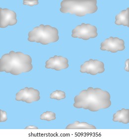 clouds on blue sky seamless pattern realistic clouds in the clear blue sky, vector