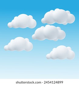 clouds on blue vector background