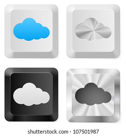 Clouds on the buttons. Illustration for design on white background