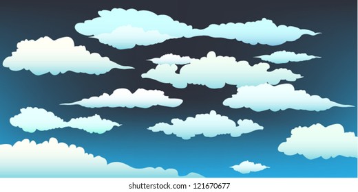 Clouds on a dark blue sky