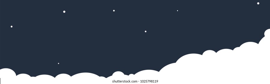 Clouds on a night sky background. Vector illustration