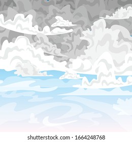 Clouds on the sky background vector illustration hand draw design 