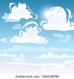 Clouds on the sky background vector illustration hand draw design 