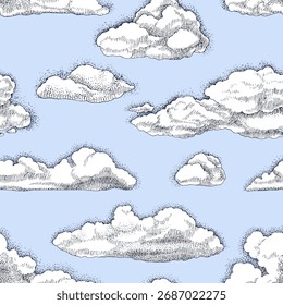 Nuvens no céu padrão sem emenda