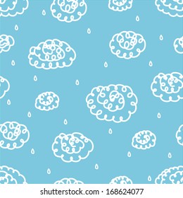Clouds on a summer sky. Seamless vector pattern.