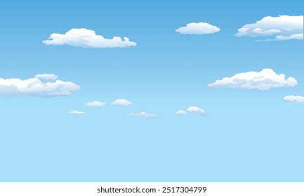 clouds on sunny day with blue sky background. Clear white cloud summer season