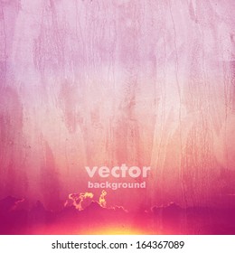 clouds on a textured vintage paper vector background, with grunge stains