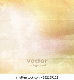 clouds on a textured vintage paper vector background, with grunge stains