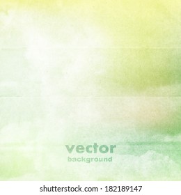 clouds on a textured vintage paper vector background, with grunge stains