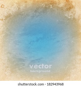 clouds on a textured vintage paper vector background, with grunge stains