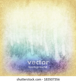 clouds on a textured vintage paper vector background, with grunge stains